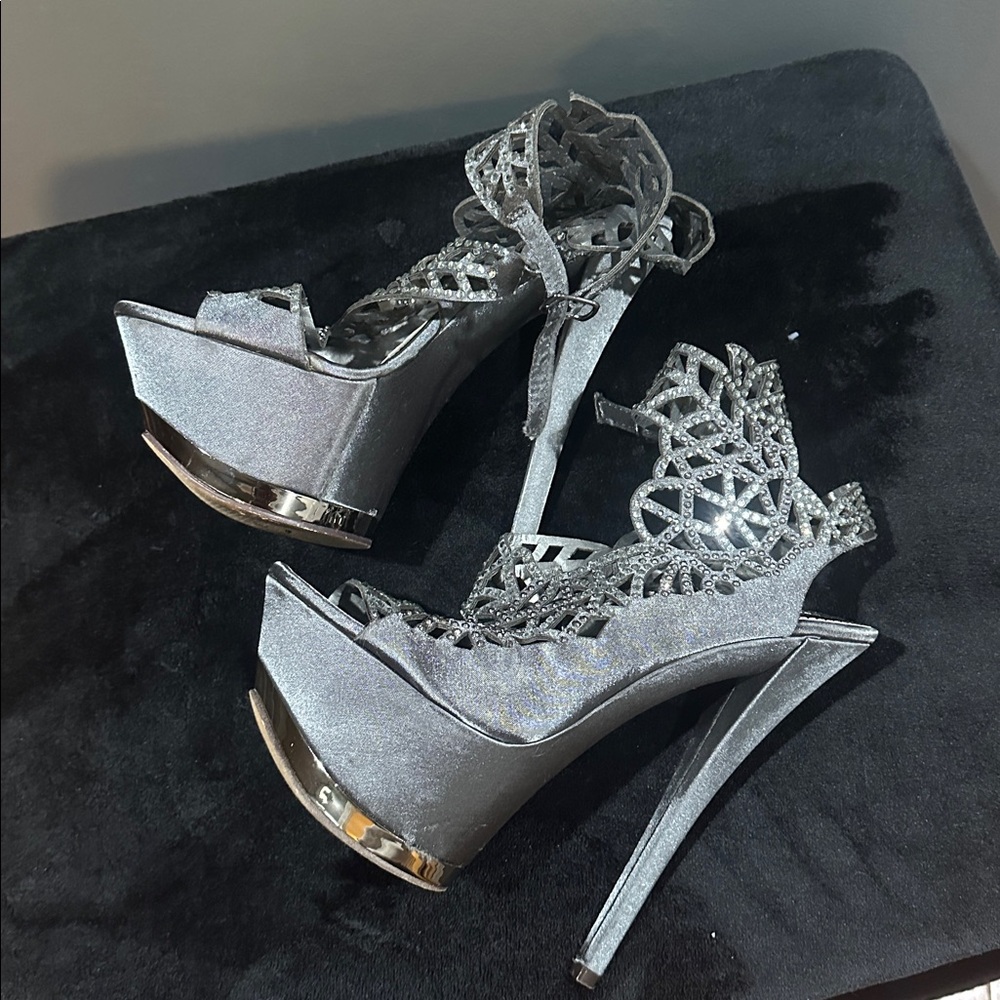 2 Lips Too Silver Platform Shoes